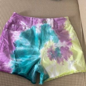 Justice shorts tie dye size 14